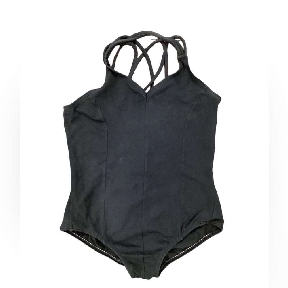Body Wrappers black leotard | girls 12/14 | triple cross cross x back | dance